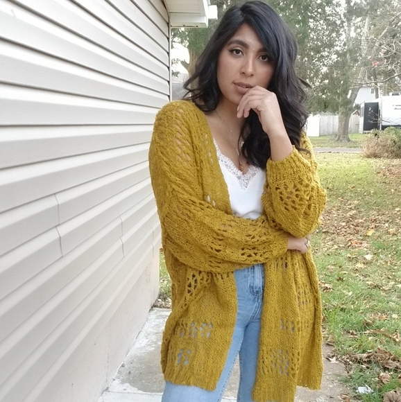 𝙉𝙀𝙒| FAITHFULNESS MUSTARD YELLOW KNIT CARDIGAN - Picture 7 of 11